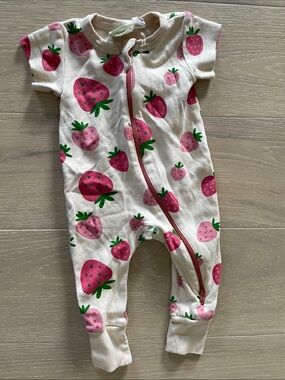 Parade Strawberry Print Baby One-Piece organic cotton